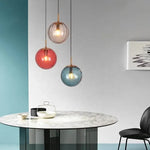 Water Pattern Glass Chandelier Pendant Light for Restaurant Bar Counter