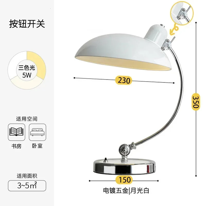 Minimalist Desk Lamp, Classic Retro Nordic Table Lamp for Office and Bedroom