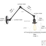 Clear Glass Swing Arm Wall Light Fixture for Dining Living Room Cafe