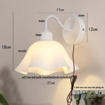 Afralia™ Glass Iron LED Wall Sconce Pull Chain Switch White Stair Light