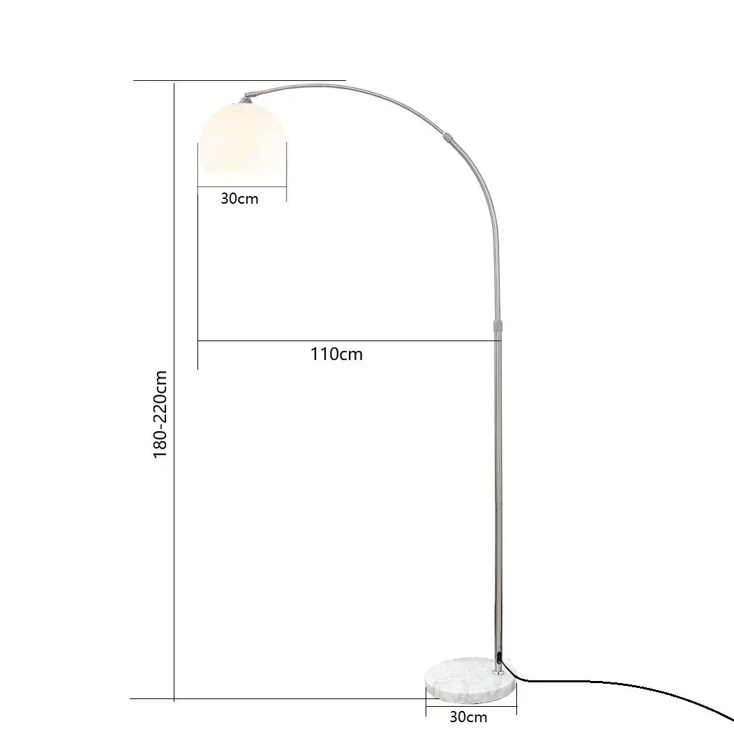 Curved LED Floor Lamp for Living Room Stainless Steel Personality Design