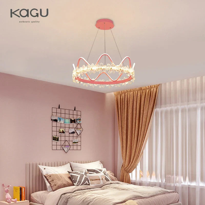 Crystal Flower Ring Chandelier for Modern Living and Bedroom