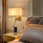 Nordic LED Bedroom Wall Light with Switch, Adjustable Hose Spotlight