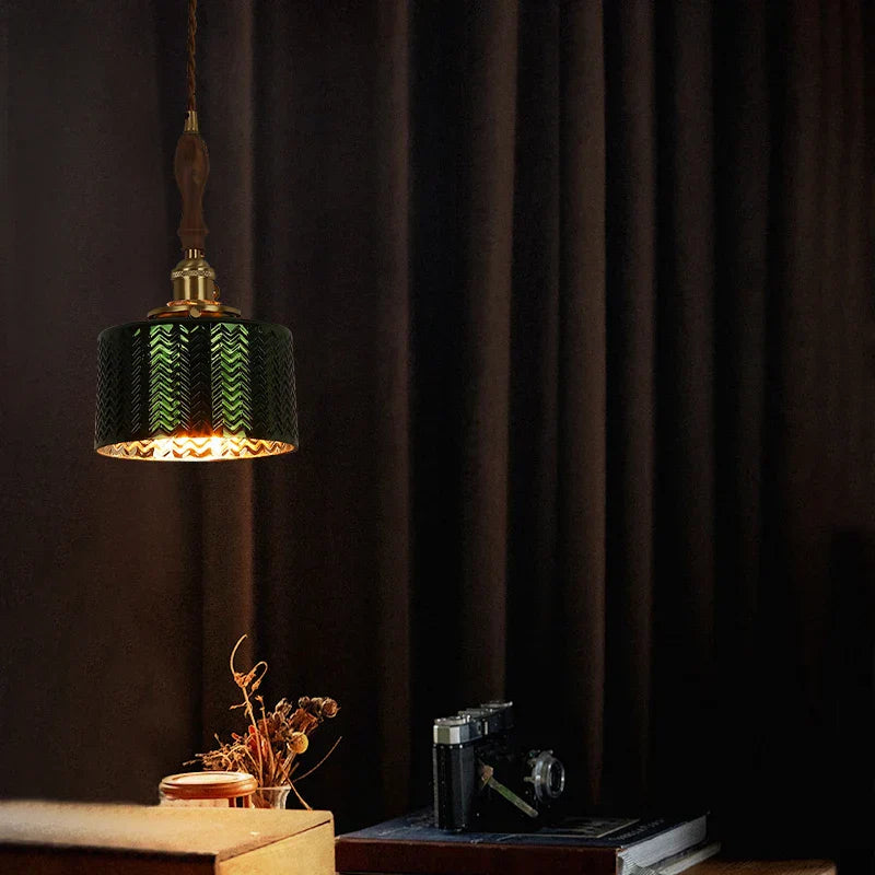 Green Wave Glass Pendant Lamp: Modern Minimalism for Living Room, Bedroom, Cafe