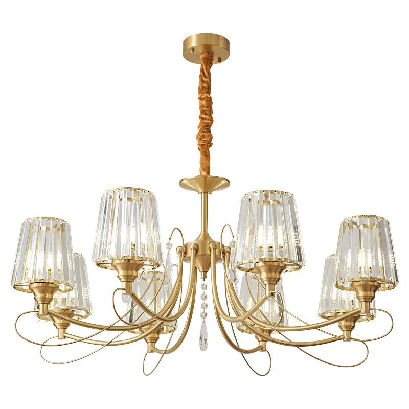 Bronze Villa All Copper Chandelier - Modern Light Luxury for Living Room