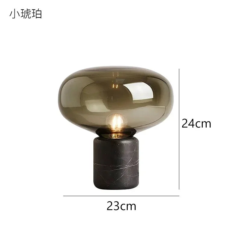 Glass Ball Marble Desk Lamp - Postmodern Minimalist Designer Bedroom Living Room Decoration