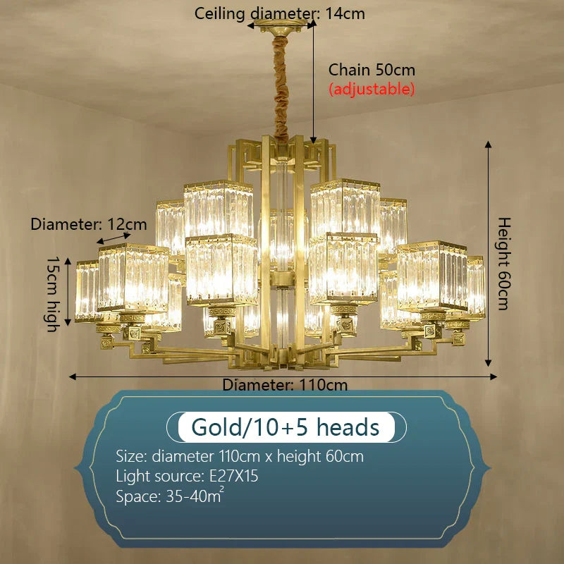 Luxury Crystal Chandelier for Living Room Dining Bedroom Hall Home Lighting