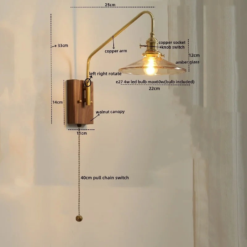 Copper Ceramic LED Wall Lamps Modern Style for Bedroom Living Room Bar
