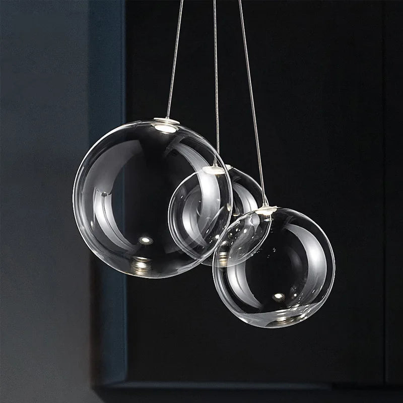 Bubble Glass Chandeliers Pendant Lights for Kitchen Island and Dining Room