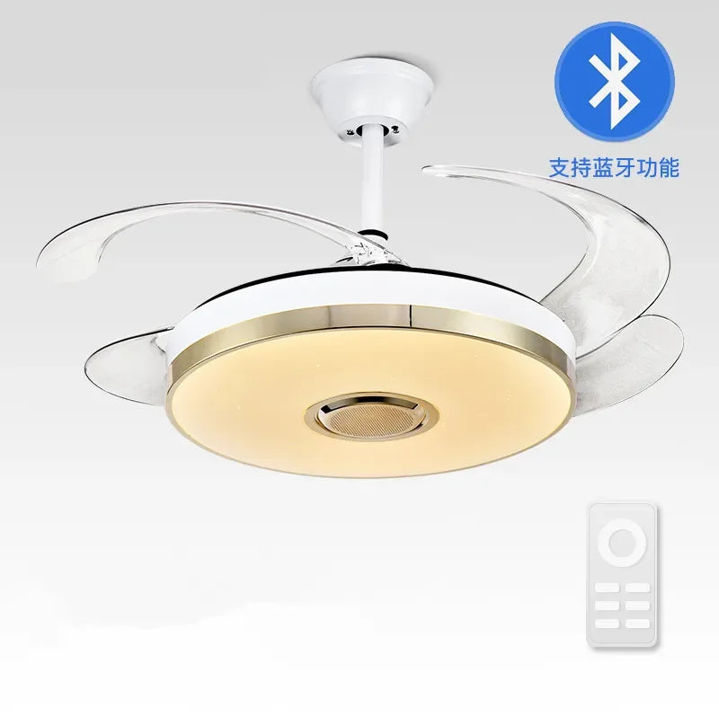 Luminous Light Ceiling Fan with Bluetooth Speaker Remote Control