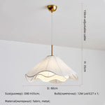 Nordic Fabric LED Chandelier Modern White E27 Pendant Lights Dining Room Art Decor