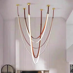 Nordic Belt LED Pendant Lights for Kitchen Island Living Room Chandelier
