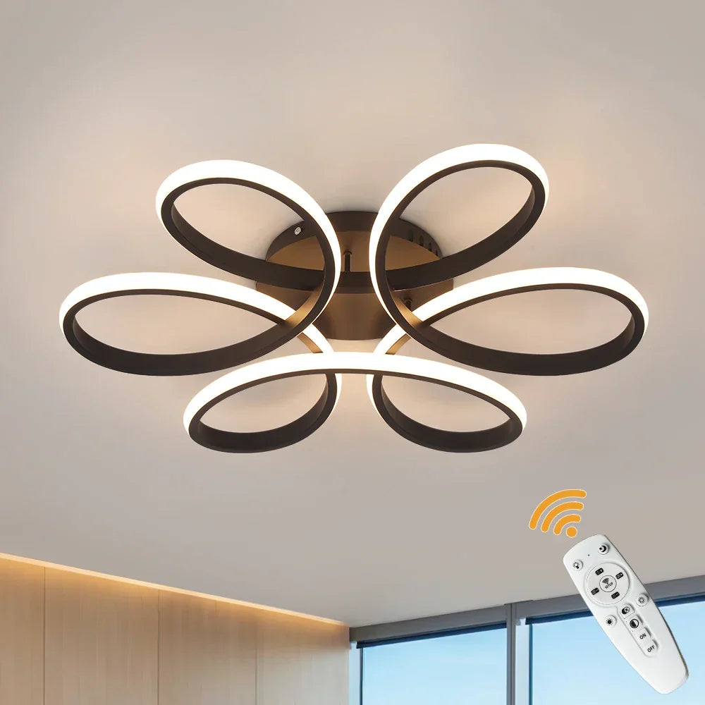 Modern Acrylic Aluminum LED Chandelier with Remote Control Dimming