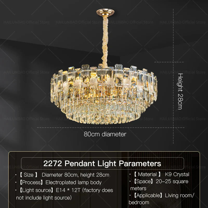 Crystal Light Chandelier: Luxury European Livingroom Lamp 2024 Collection