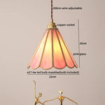 Amber Glass LED Pendant Light - Nordic Modern Copper Suspension Luminaire for Home