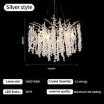 Grape Crystal Chandelier Silver Gold LED Tree Branch Luxury Lighting
