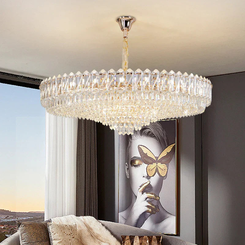 Crystal Chandelier: Luxury French Style Light for Elegant Living Room & Dining Area