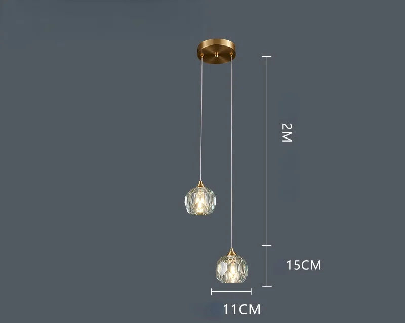 Modern Crystal LED Pendant Chandelier for Bedroom Living Room Dining Table
