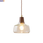 LED Pendant Lamps for Modern Home Decor - Walnut Glass Hanging Light Fixtures
