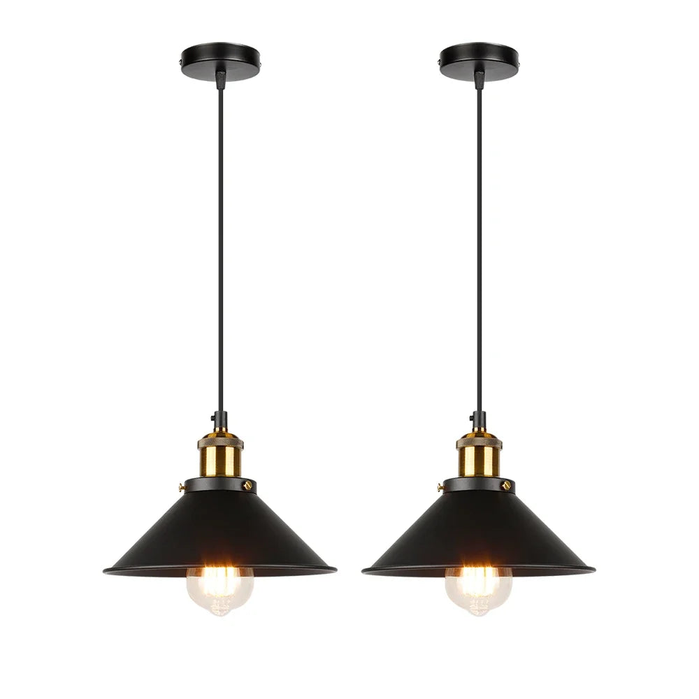 Vintage Industrial Chandelier - Retro Loft 3-Head Pendant Lamp in High-Quality Black Gold Finish