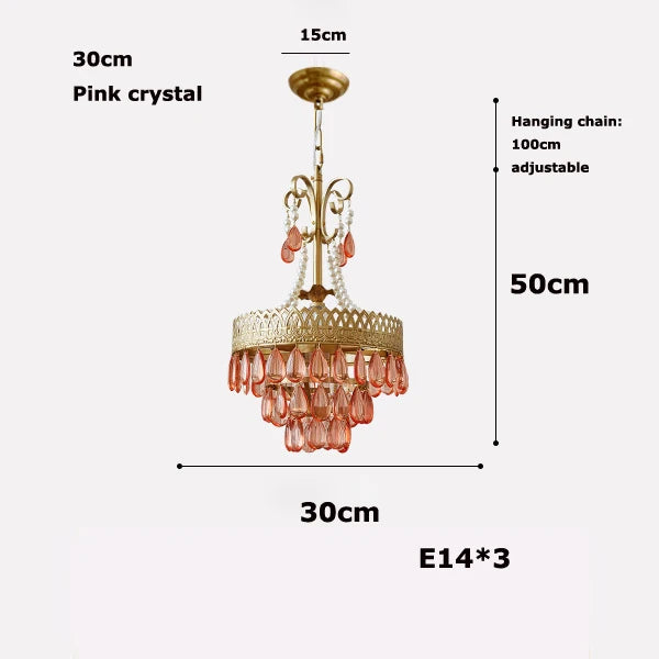 Crystal Water Drop Chandelier for Kitchen Dining Room