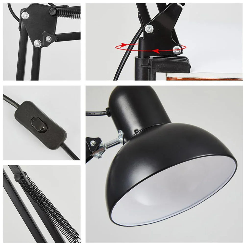 Metal Architect Desk Lamp: Modern, Adjustable, Folding Reading Light
