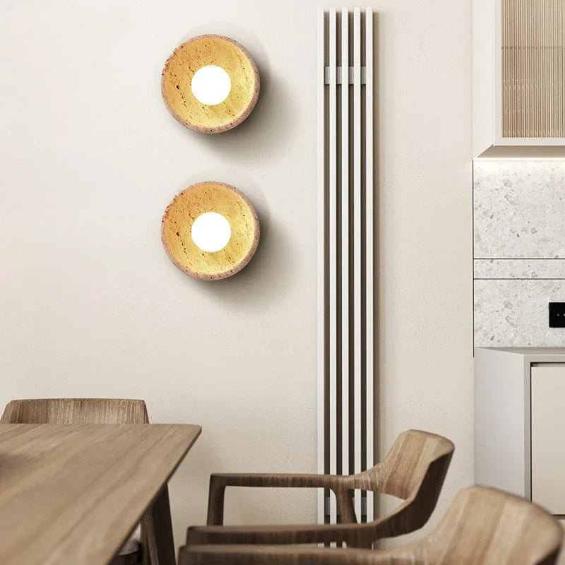Travertine LED Wall Light - Modern Nordic Design for Hotel Dining Room