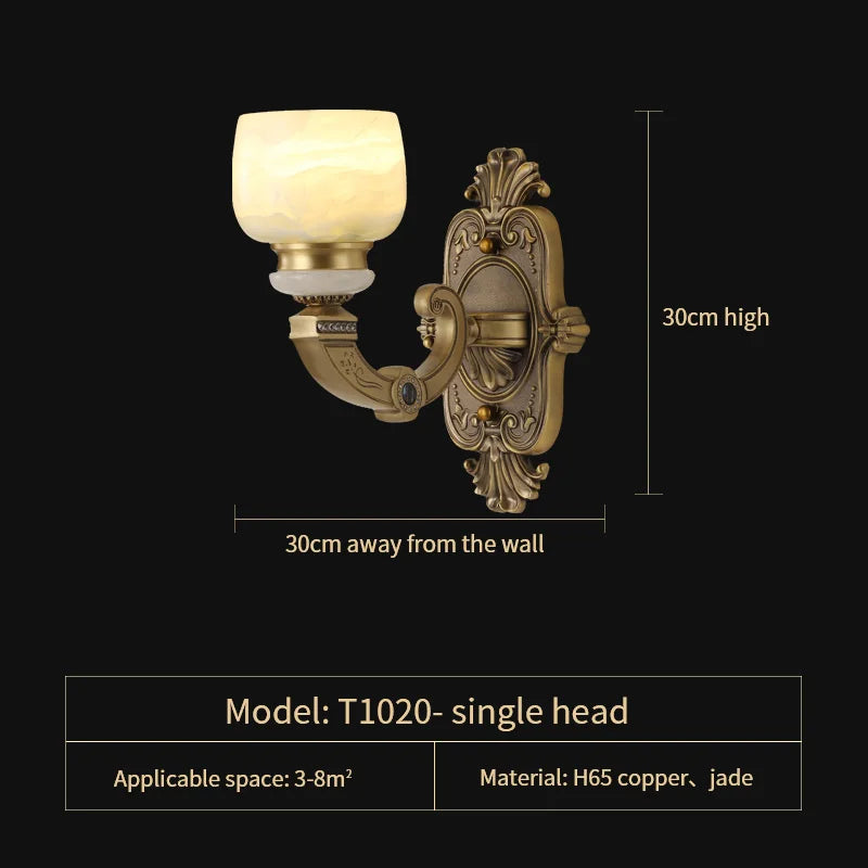 All Copper Jade Chinese Chandelier: Modern & Simple Living Room Lighting
