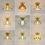 Glass Copper LED Ceiling Light - Nordic Home Lighting Fixture