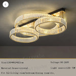 Gold Crystal Copper Ceiling Lamps LED Modern Home Room Decor Lighting