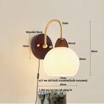 White Glass LED Wall Lights Modern Simple Pull Chain Switch Iron Stair Light