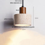 Yellow Travertine LED Pendant Light Glass Hanging Lamp for Modern Home Decor