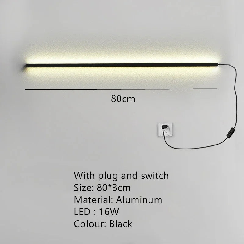 Modern Dimmable Long Wall Lamp for Bedroom and Living Room