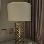 Gold Bird Cage Iron Desk Lamp: Minimalist European Iron Art Grid Table Light
