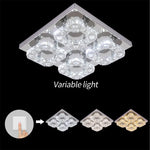 Crystal LED Ceiling Chandelier: Elegant 3-Side Nordic Indoor Light for Living Room