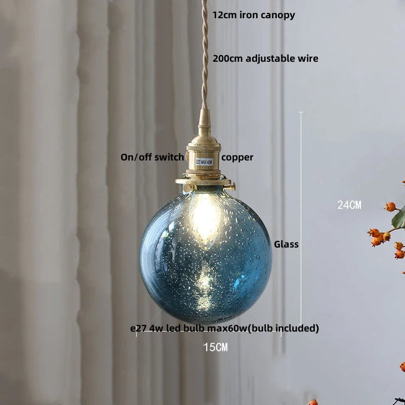 White Globe Glass LED Pendant Light Fixture with Walnut Wood, Adjustable, Nordic Modern Style