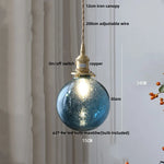 White Globe Glass LED Pendant Light Fixture with Walnut Wood, Adjustable, Nordic Modern Style