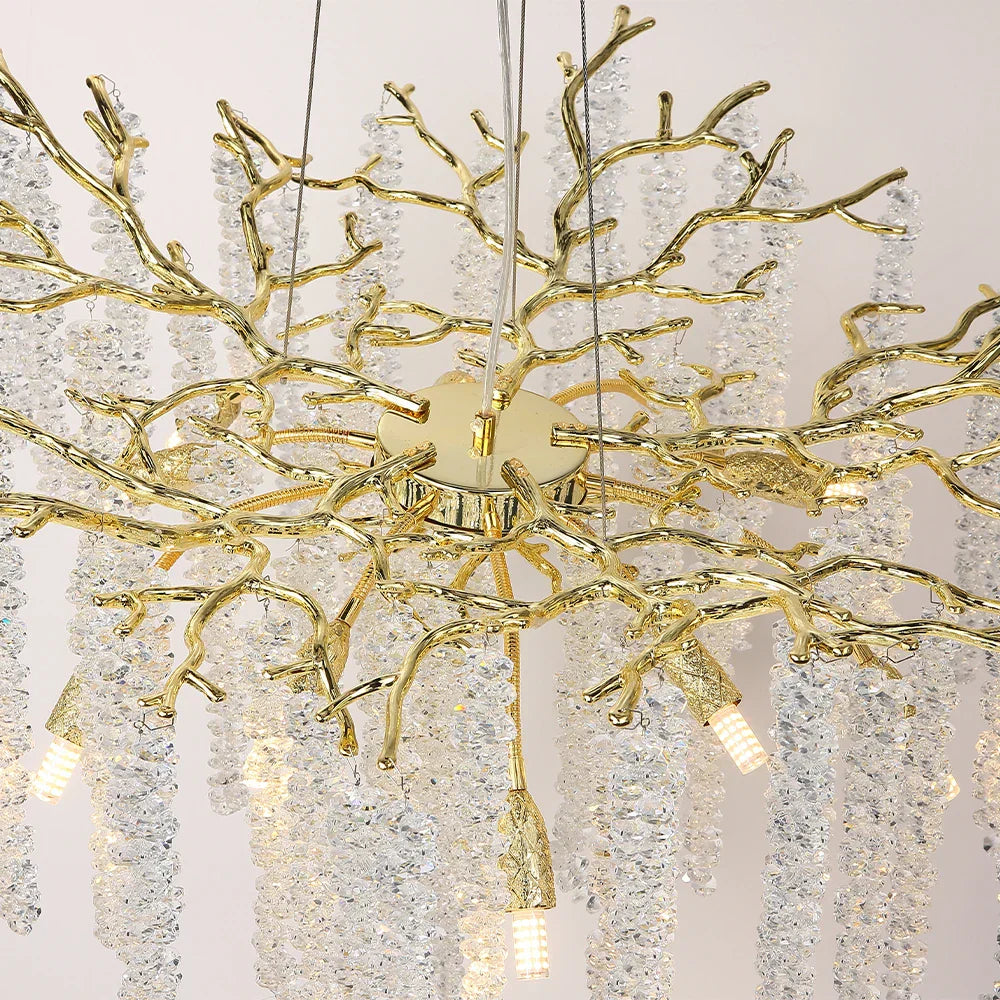 Crystal Metal Chandelier: Elegant Luxury Hanging Lamp for Home Hotel Decor