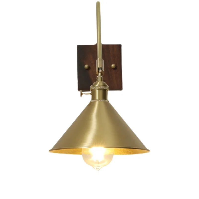 Walnut Copper LED Wall Lights Modern Bedside Lamp Applique Da Parete