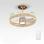 Black Gold LED Ceiling Fan Chandelier: Luxury Nordic Modern Design