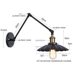 Afralia™ Gold LED Industrial Wall Lamp with Pull Chain Switch