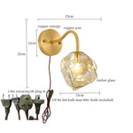 Grey Glass LED Wall Lamp for Home Decor and Lighting