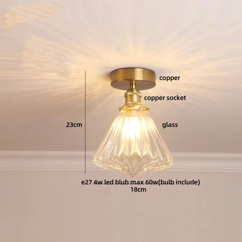 Diamond Glass LED Ceiling Lights - Modern Nordic Luxury Canopy Fixture