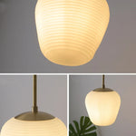 Glass Copper LED Pendant Chandelier for Bedroom Dining Living Room