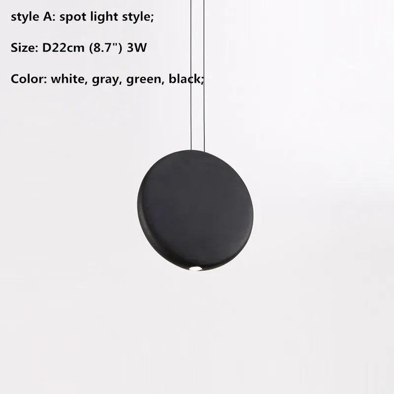 Nordic Bar Modern LED Pendant Light Resin Lustre Dining Room Hanging Lamp