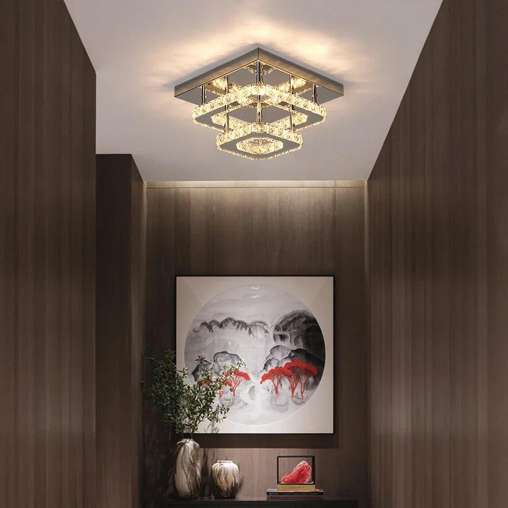 Crystal Ceiling Chandelier: Modern LED Dining Room Pendant Light by Afralia™