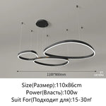 Modern Brushed Rings LED Chandelier Ceiling Light for Living Room Bedroom