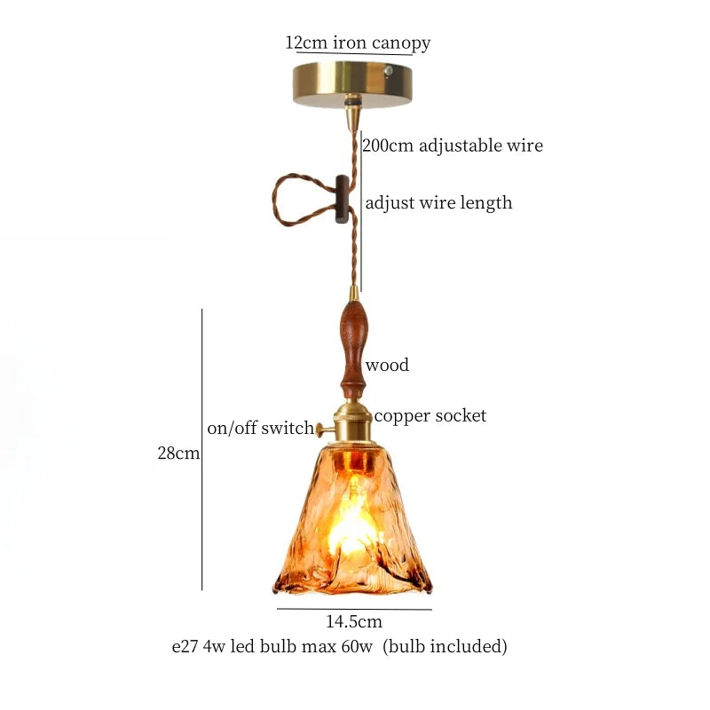 Afralia™ Cracked Glass LED Pendant Lights for Home Decor, Restaurant, Living Room, Kitchen