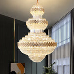 Crystal Chandelier - Modern Duplex Loft Staircase Living Room Lighting