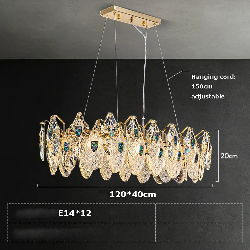 Peacock LED Chandelier Lighting for Living Room